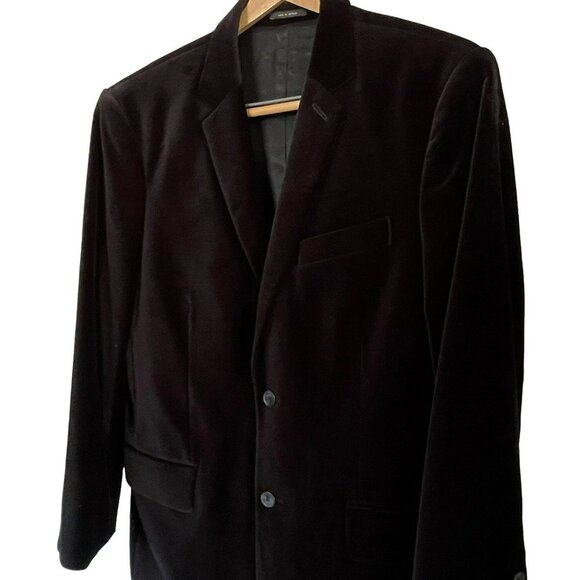 MEN’S EXPRESS BLACK VELVET 2 BUTTON BLAZER JACKET SIZE 40R - Picture 6 of 14